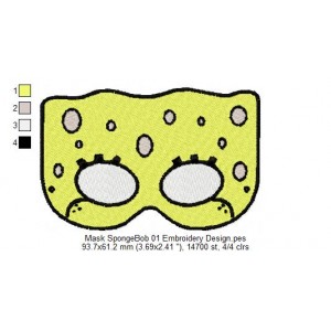 Mask SpongeBob 01 Embroidery Design